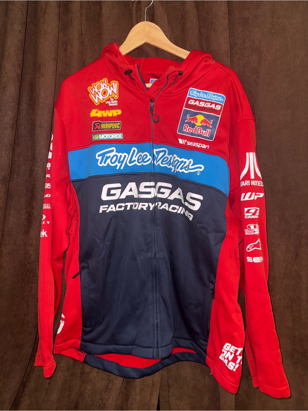 Troy Lee Designs Red Zip Front Hoodie